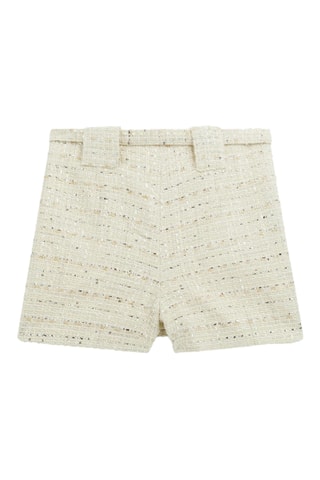 Jupe-short en tweed - Ecru
