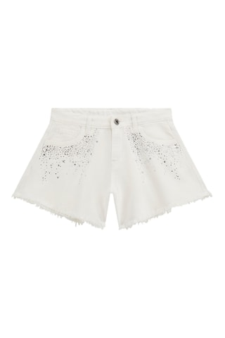 Short en jean - Blanc