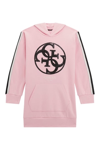 Robe sweat à capuche - Rose et noir