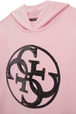 Robe sweat à capuche - Rose et noir