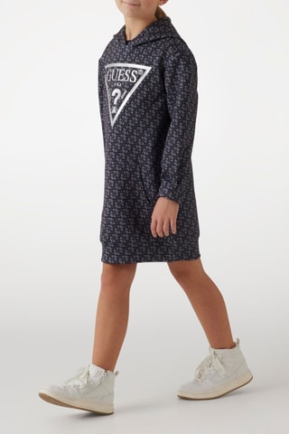 Robe sweat à capuche - Noir et gris foncé