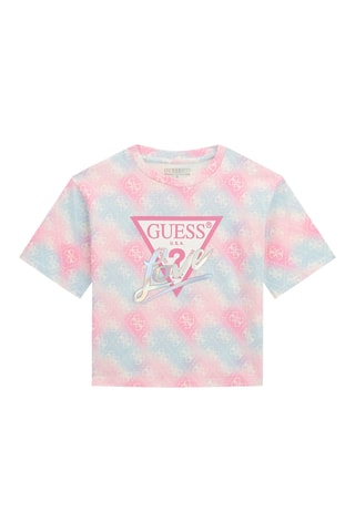 T-shirt tie and dye en coton biologique - Rose et ciel