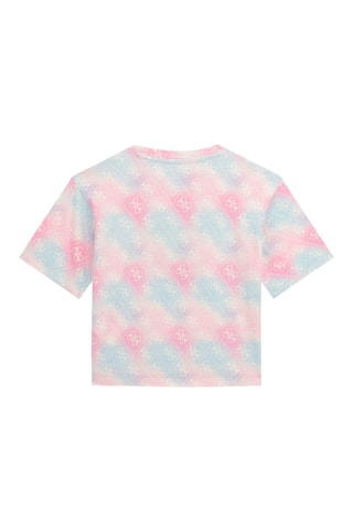 T-shirt tie and dye en coton biologique - Rose et ciel