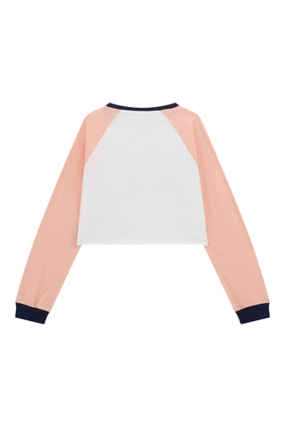 T-shirt en coton biologique - Corail et blanc