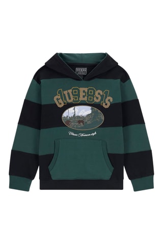 Sweat à capuche - Vert foncé et noir