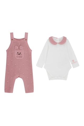 Salopette et body - Rose et noir