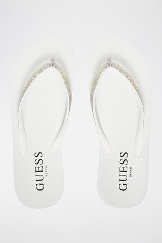 Tongs - Blanc et doré - Guess