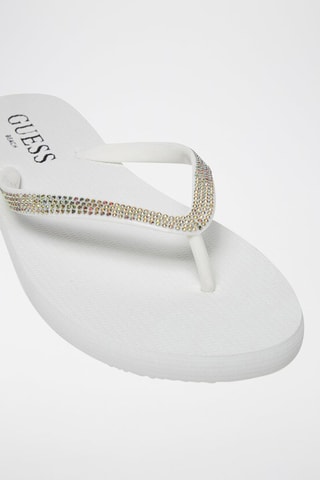 Tongs - Blanc et doré - Guess
