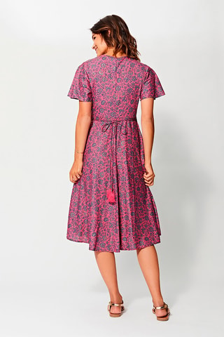 Vestido midi - Rosa y gris
