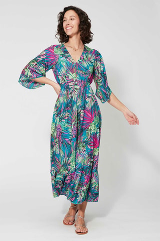 Vestido largo - Azul y verde