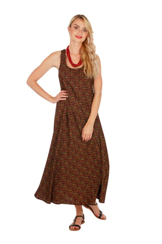 Vestido largo - Negro y rojo
