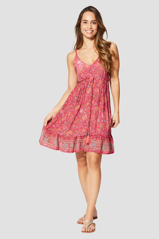 Vestido avolantado - Rosa y azul