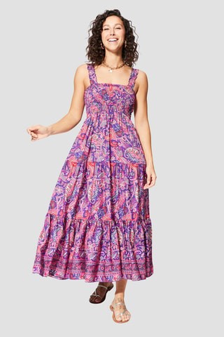 Vestido largo - Violeta y rosa