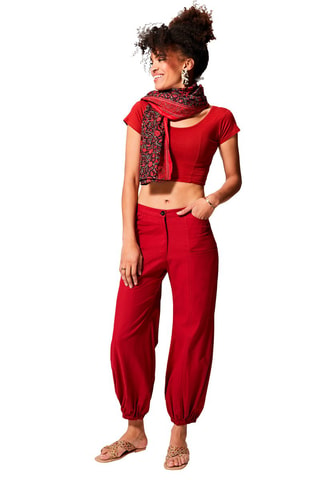 Pantalón recto - Rojo
