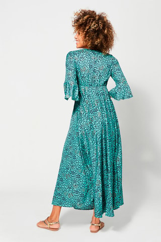 Vestido largo - Turquesa y azul marino