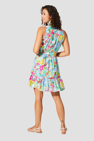 Vestido avolantado recto - Multicolor
