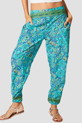 Pantalón casual - Dorado y turquesa