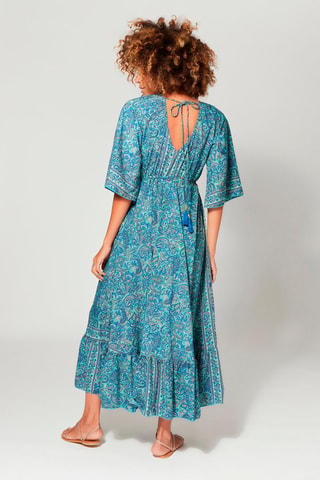 Vestido largo - Azul y turquesa