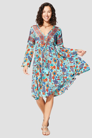 Robe patineuse - Turquoise et bleu