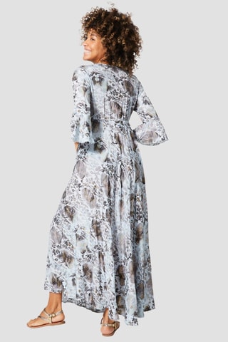 Vestido largo - Dorado y gris