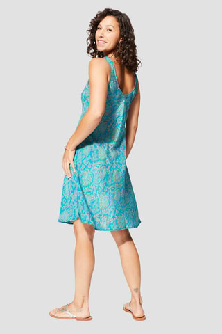 Robe volantée - Turquoise et jaune