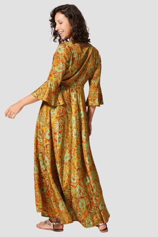 Vestido largo - Dorado y naranja