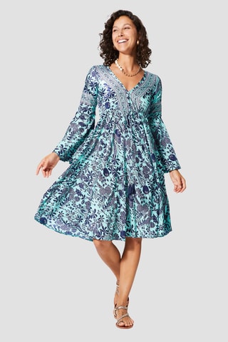 Robe - Doré et turquoise