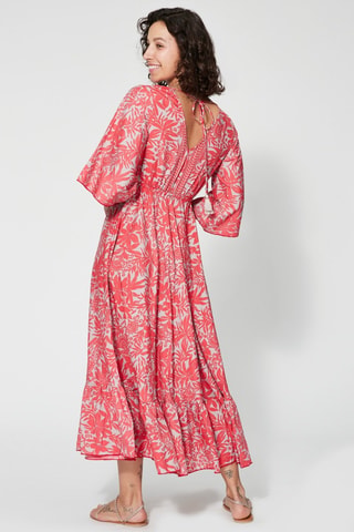 Vestido largo - Blanco y rojo