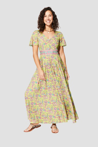 Vestido largo - Verde y turquesa