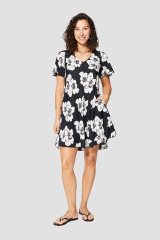 Robe volantée - Blanc et noir