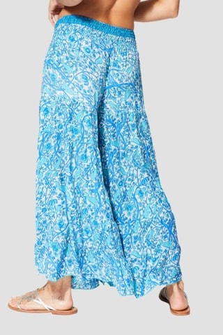 Pantalón palazzo - Blanco y azul