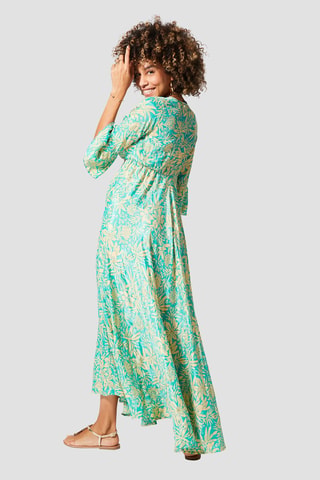 Vestido largo - Verde y marrón