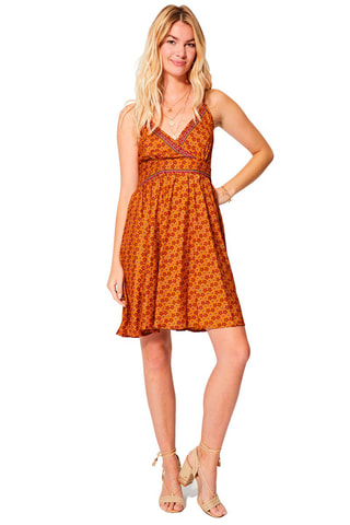 Vestido evasé - Marrón