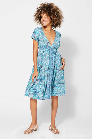 Robe patineuse - Blanc et bleu