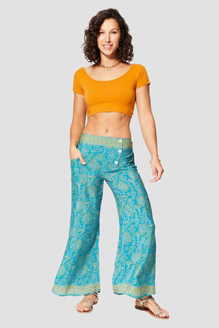 Pantalón - Turquesa y amarillo