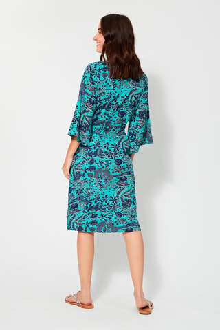 Robe portefeuille - Turquoise et bleu marine
