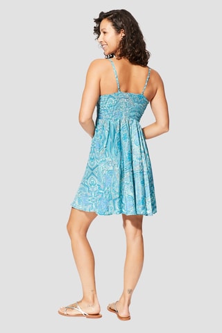 Vestido avolantado - Azul y turquesa