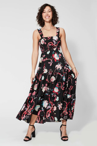 Robe longue - Noir et bleu