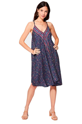 Vestido - Turquesa y rosa