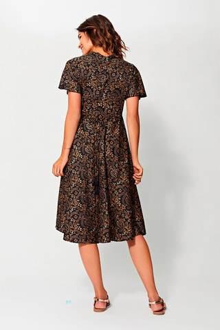 Vestido midi - Negro y beige