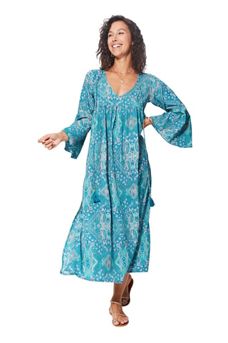 Vestido largo - Azul y turquesa