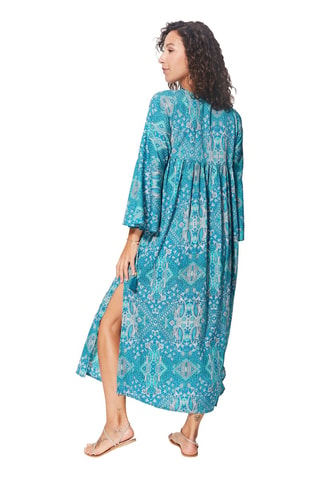 Vestido largo - Azul y turquesa