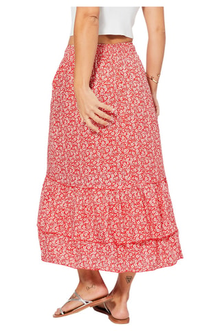 Falda larga avolantada - Rojo