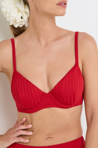Sujetador de bikini con relleno Nolween - Rojo