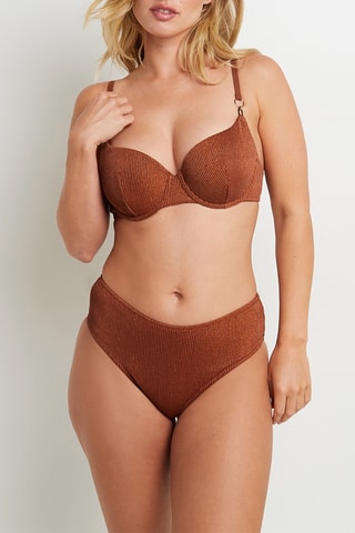 Braga de bikini de talle alto Magma - Rojo teja