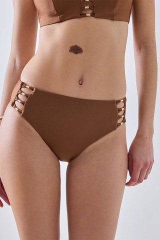 Braga de bikini de talle alto Nice - Marrón