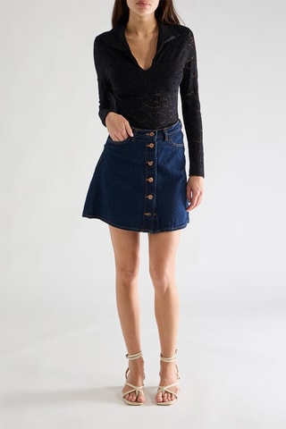 Top de encaje Taina - Negro