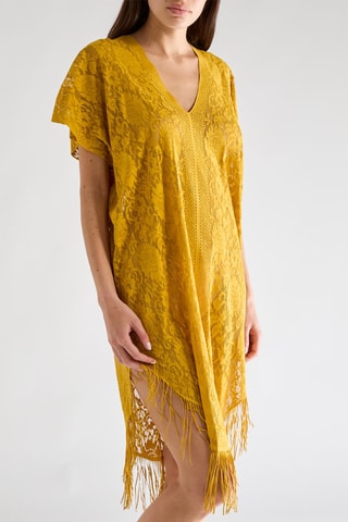 Vestido de playa de encaje Jesse - Ocre