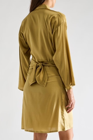 Vestido cruzado de seda Rakia - Bronce