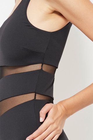 Costume intero asimmetrico con coppe - Nero